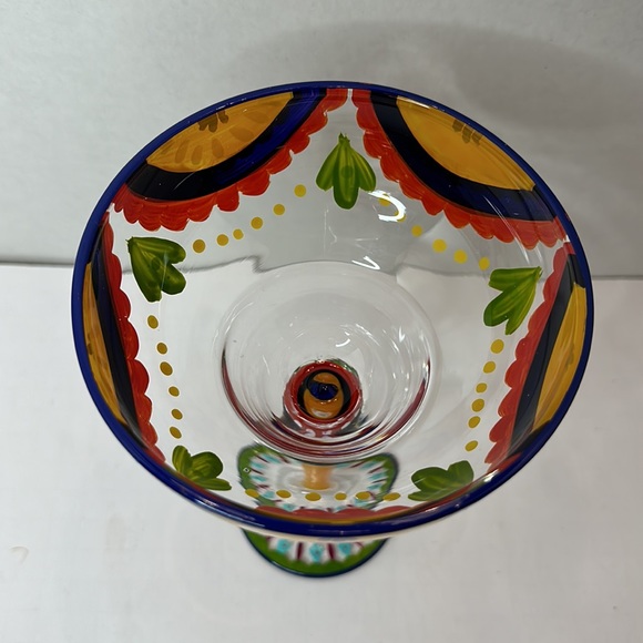 Pier 1 Imports Hand Painted 15 Ounce Margarita Glass - Picture 2 of 6